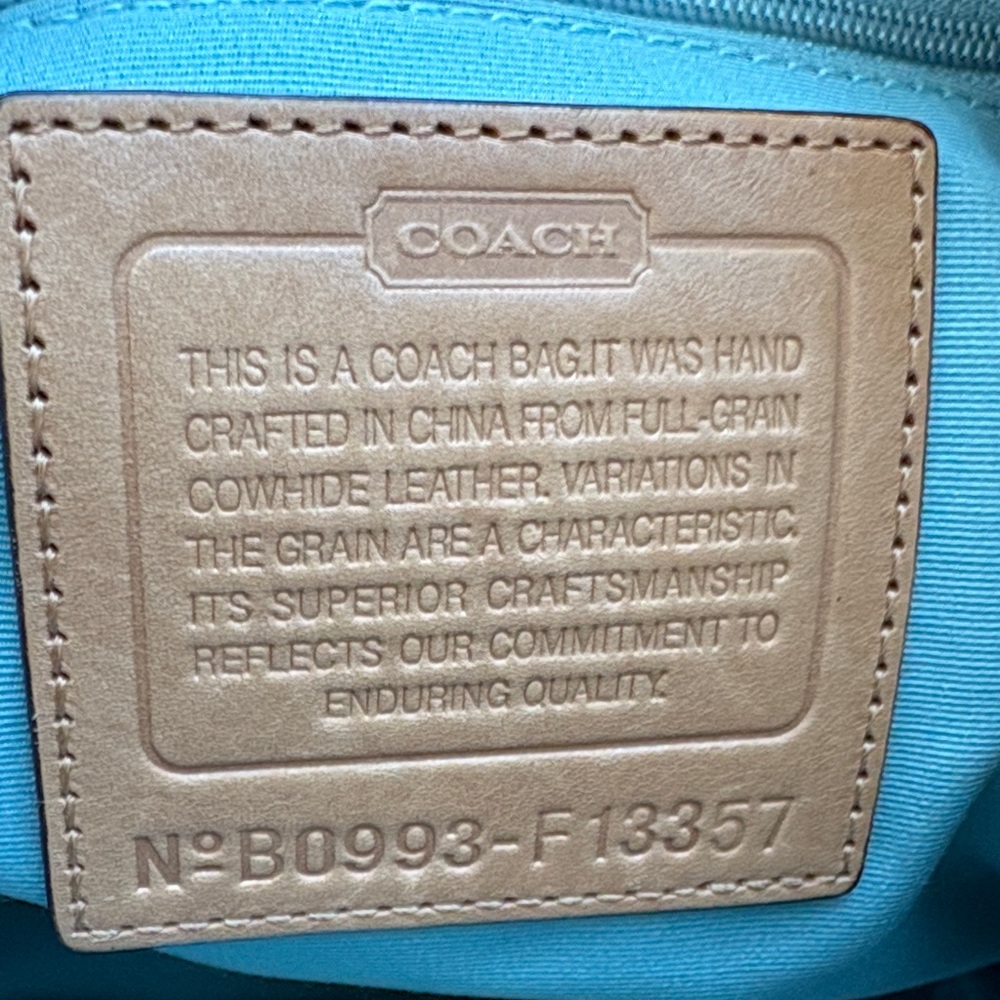 COACH Vintage Rugby Stripe Shoulder Bag Crossbody Blue White - Picture 10 of 12